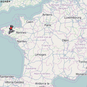 Scaër Karte Frankreich