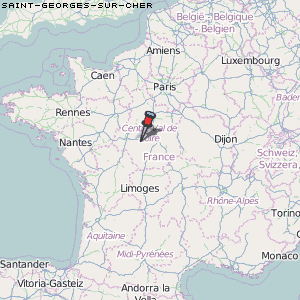 Saint-Georges-sur-Cher Karte Frankreich