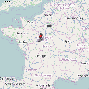 Monts Karte Frankreich