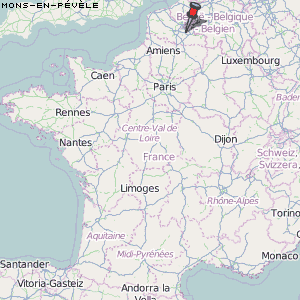 Mons-en-Pévèle Karte Frankreich