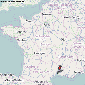 Prades-le-Lez Karte Frankreich