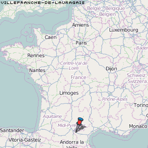 Villefranche-de-Lauragais Karte Frankreich