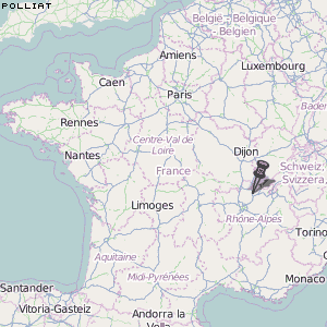 Polliat Karte Frankreich