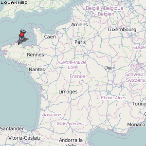 Louannec Karte Frankreich