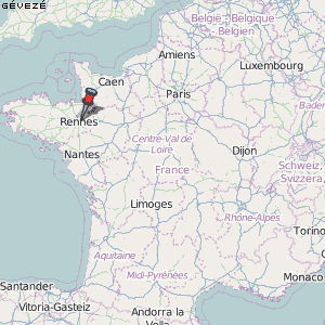 Gévezé Karte Frankreich