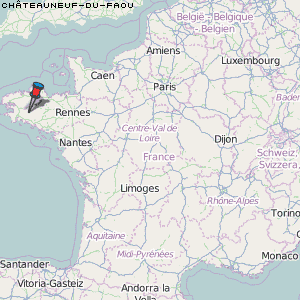 Châteauneuf-du-Faou Karte Frankreich