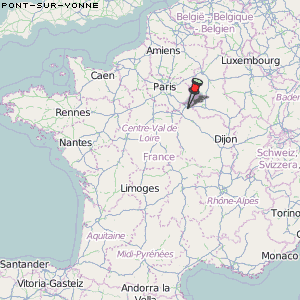 Pont-sur-Yonne Karte Frankreich