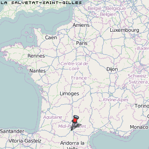 La Salvetat-Saint-Gilles Karte Frankreich