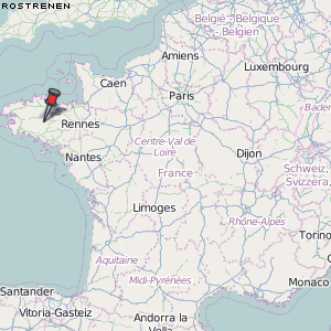 Rostrenen Karte Frankreich