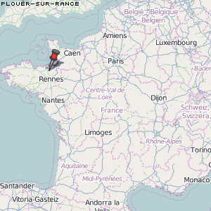 Plouër-sur-Rance Karte Frankreich