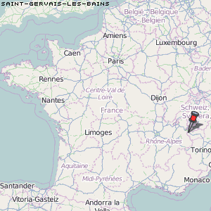 Saint-Gervais-les-Bains Karte Frankreich