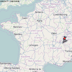 Saint-Jeoire Karte Frankreich