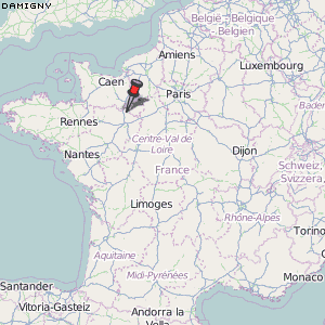 Damigny Karte Frankreich