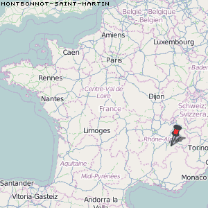 Montbonnot-Saint-Martin Karte Frankreich
