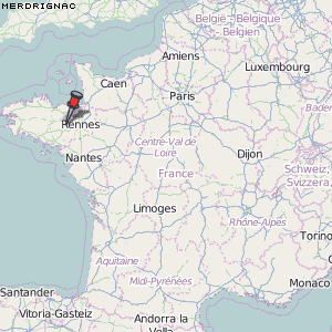 Merdrignac Karte Frankreich
