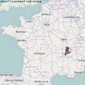 Saint-Laurent-de-Mure Karte Frankreich