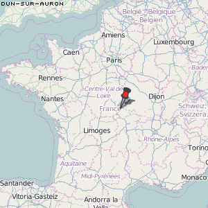 Dun-sur-Auron Karte Frankreich