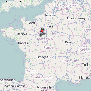 Saint-Calais Karte Frankreich