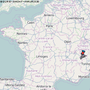 Bourg-Saint-Maurice Karte Frankreich