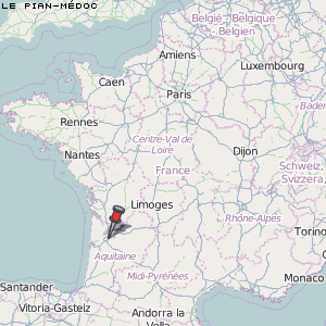 Le Pian-Médoc Karte Frankreich