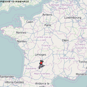 Penne-d'Agenais Karte Frankreich