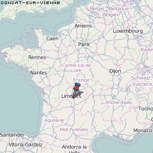Condat-sur-Vienne Karte Frankreich