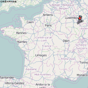 Créhange Karte Frankreich