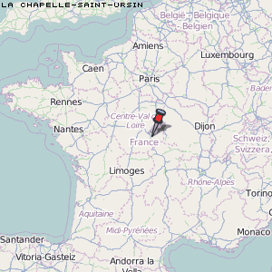 La Chapelle-Saint-Ursin Karte Frankreich