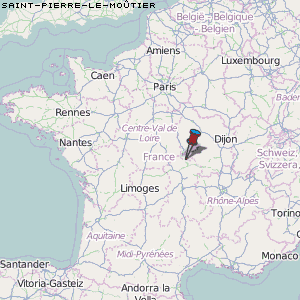 Saint-Pierre-le-Moûtier Karte Frankreich