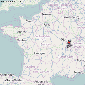 Saint-Amour Karte Frankreich