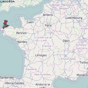 Landéda Karte Frankreich