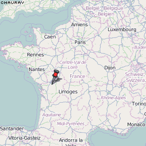 Chauray Karte Frankreich