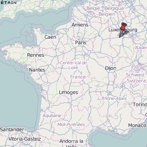 Étain Karte Frankreich