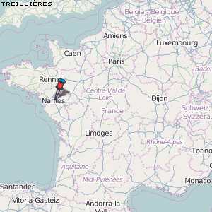 Treillières Karte Frankreich