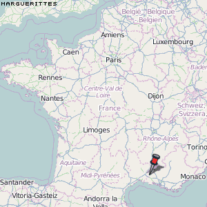 Marguerittes Karte Frankreich