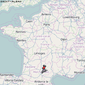 Saint-Alban Karte Frankreich