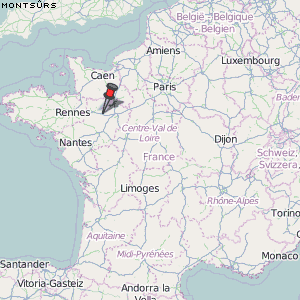 Montsûrs Karte Frankreich