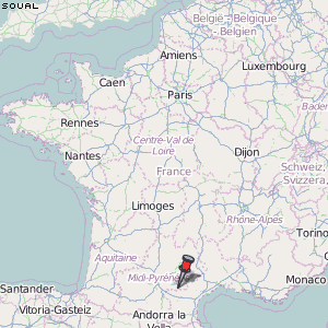 Soual Karte Frankreich