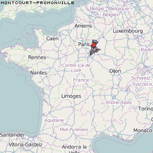 Montcourt-Fromonville Karte Frankreich