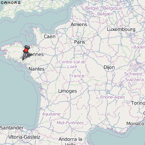 Camors Karte Frankreich
