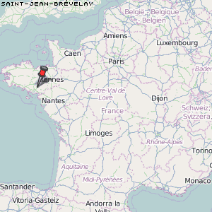 Saint-Jean-Brévelay Karte Frankreich