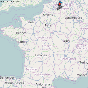 Escautpont Karte Frankreich