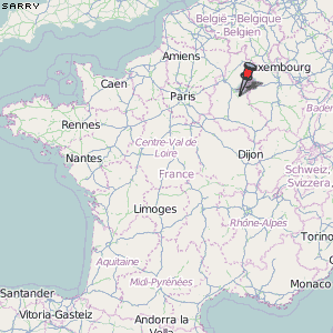 Sarry Karte Frankreich