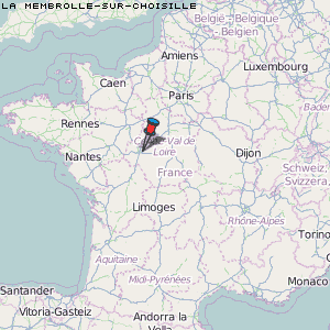 La Membrolle-sur-Choisille Karte Frankreich