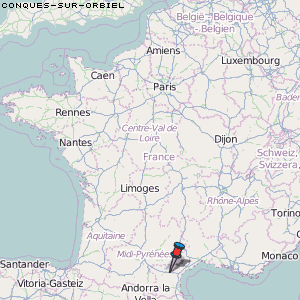 Conques-sur-Orbiel Karte Frankreich
