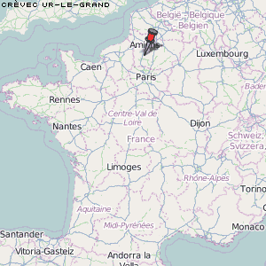 Crèvecœur-le-Grand Karte Frankreich