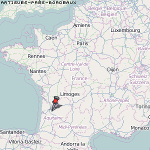 Artigues-près-Bordeaux Karte Frankreich