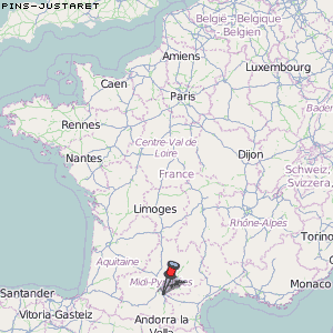 Pins-Justaret Karte Frankreich