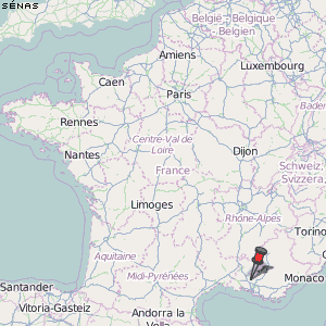 Sénas Karte Frankreich