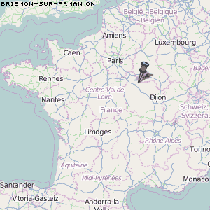 Brienon-sur-Armançon Karte Frankreich